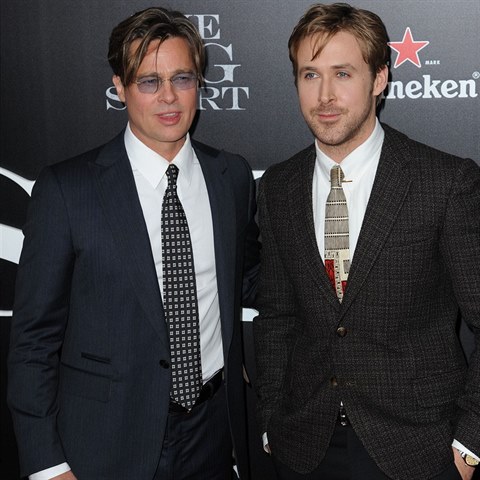 Pitt a Gosling na tiskov konferenci k filmu.