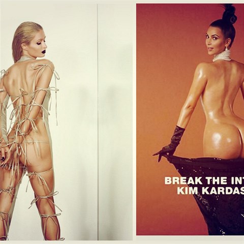 Paris Hilton se svlkla pro Paper magazine po vzoru Kim Kardashian.