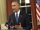 Barack Obama promluvil k Amerianm z Oválné pracovny.