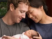 Mark Zuckerberg spolu s enou Priscillou se radují z narození dcerky Max.