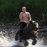 Zatímco Obama jí lososa po medvědech, Putin si rovnou jednoho ochočil.