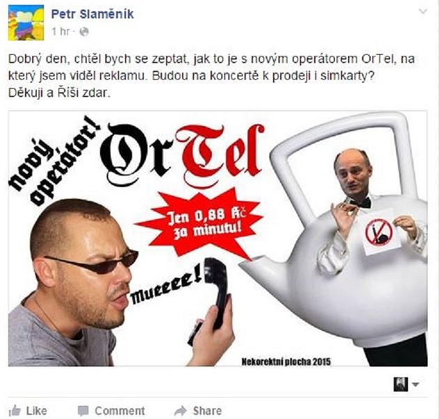 Ortel se dky internetovm humoristm stal i 100% vlasteneckm mobilnm...