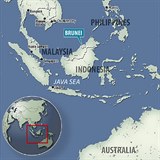 Brunej je miniaturn sultant nachzejc se na ostrov Borneo spolu s...