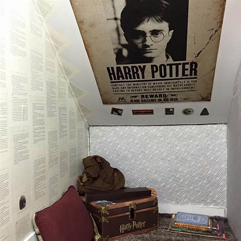 Knihy a plakt s Potterem nemou chybt.