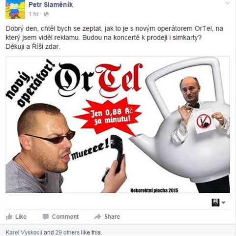 Ortel se dky internetovm humoristm stal i 100% vlasteneckm mobilnm...