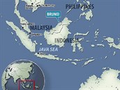Brunej je miniaturní sultanát nacházející se na ostrov Borneo spolu s...