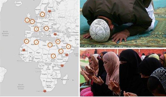Interaktivní mapa islamism-map.com.