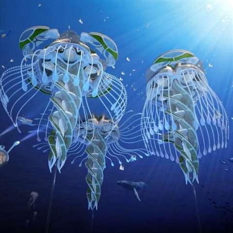 Budovy by tvarem m�ly p�ipom�nat med�zy - je to pr� stabiln� tvar, kter� odol� bou��m a zem�t�esen�m.