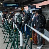 Uprchlíci na německém nádraží - ilustrační foto.