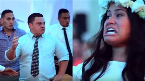 Maorský tanec haka se dostal mimo sportovní plochu. Na svatbu.