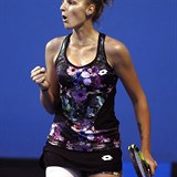 Kristýna Plíšková se povzbuzuje ve druhém kole Australian Open.