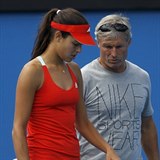 Srbská tenistka Ana Ivanovičová se svým trenérem.