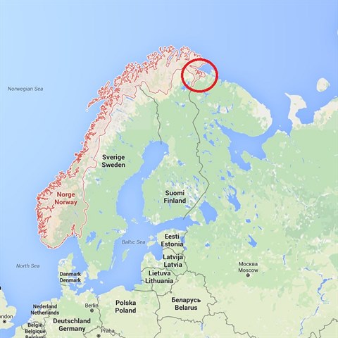 Oblast, pes kterou se dostvaj uprchlci z Ruska do Norska.