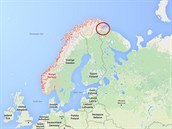 Oblast, pes kterou se dostávají uprchlíci z Ruska do Norska.
