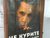 Plakát, na nm je Obama povaován za masového vraha.