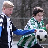 Herec Ladislav Hampl (vlevo) je fotbalov nadenec a fanouek Slovanu Liberec.