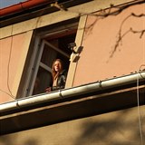 Jonákova milenka Jana Vejtasová přihlížela vynášení jeho rakve z okna jeho bytu.