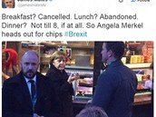 Angela Merkelová ochutnala tradiní bruselské hranolky.