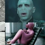 Lord Voldemort se div, e v zim pad snh.