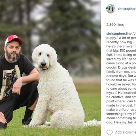 Chris fotky d�v� na Instagram, kde m� des�tky tis�c follower�.