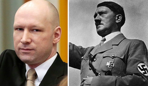 Masový vrah Anders Behring Breivik myslí po veerech na Hitlera.