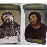 Vpravo je zrestaurovan freska babkou, kterou tvala jej zubem asu...