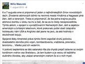 Milan Mazurek tímto zpsobem komunikuje na Facebooku.