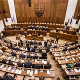 Jednokomorová Slovenská národní rada má 150 poslanců. Ti dnes složili...