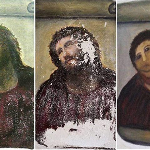 Martnzova freska na potku a dnes.