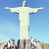 Megan se zdrav s obm Jeem na Rio de Janeirem.