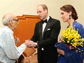 Princ William a vévodkyn Kate bhem setkání s devadesátiletým obdivovatelem.