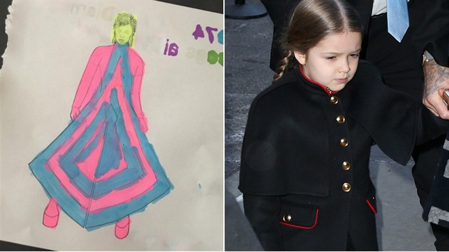 Dcera Victorie Beckham vymalovala obrázek Davida Bowieho do podoby enské...