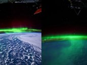 Polární záe natoená z ISS.