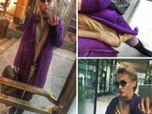 Kateina Hrachová a její fialový outfit.