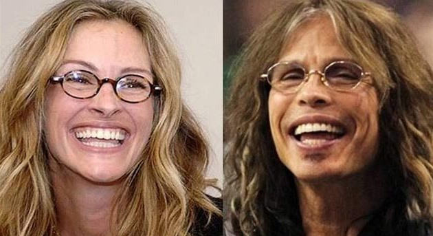 Steven Tyler je Julii Roberts  velice podobný.