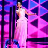 Gábina během semifinále Eurovize, podle mnohých si myslela, že je druhá Céline...