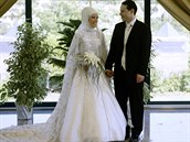 Takhle vypadala Erdoganova dcera Esra c den své svatby v roce 2004.