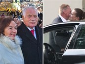 Exprezident Václav Klaus si vyrazil na veei s chotí Lívií. Doprovázela je...