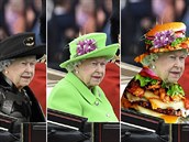 Britská královna si na pehlídku oblékla zelený kostýmek. Internetoví vtipálci...