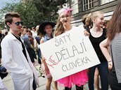Souasní i minulí studenti v úterý dorazili na demonstraci na Koláovu podporu....