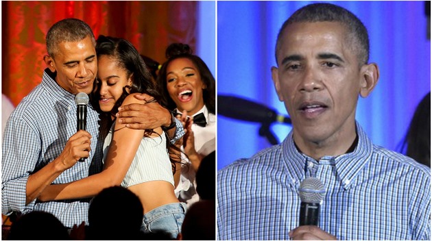 Tatínek roku Barack Obama zazpíval dcei na oslavách Dne nezávislosti a stálo...