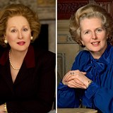 Dvakrt elezn lady Margaret Thatcher - vlevo v podn Meryl Streep.