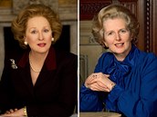 Dvakrát Železná lady Margaret Thatcher - vlevo v podání Meryl Streep.
