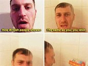 Jak se sprchují Britové? Pi pití aje.