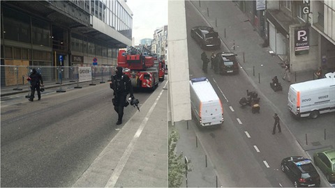 Belgická policie ve stedu odpoledne uzavela jedno námstí v centru Bruselu...