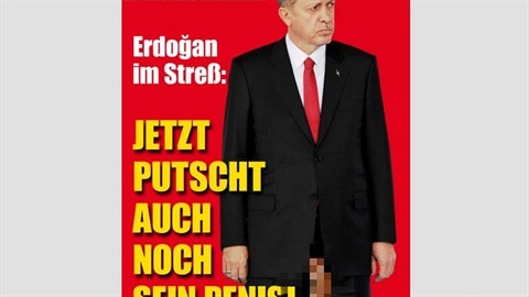 Satirická obálka magazínu Titanic se zamila na tureckého prezidenta.