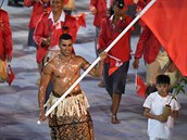 Vítzen v soutil o nejlepí kostým na zahájení OH se stává vlajkono Tonga.