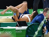 Francouzský gymnasta Samir Ait Said si tragicky zlomil nohu pi provádní...