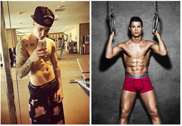 Justin Bieber a Cristiano Ronaldo