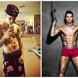 Justin Bieber a Cristiano Ronaldo